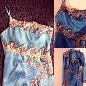 Edressit prom dress blue assymetric